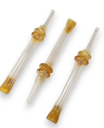 6″ Clear Glass Straw Nectar Collectors w/Gold Fumed 1ct