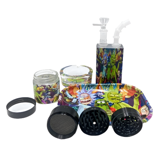 Glass Bong With Traveling Case And Complete Smoking Kit - Assorted