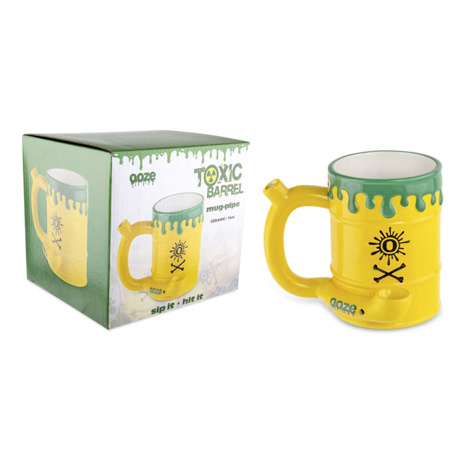 Ooze - Ceramic Mug Pipe - Toxic Waste Barrel 14oz