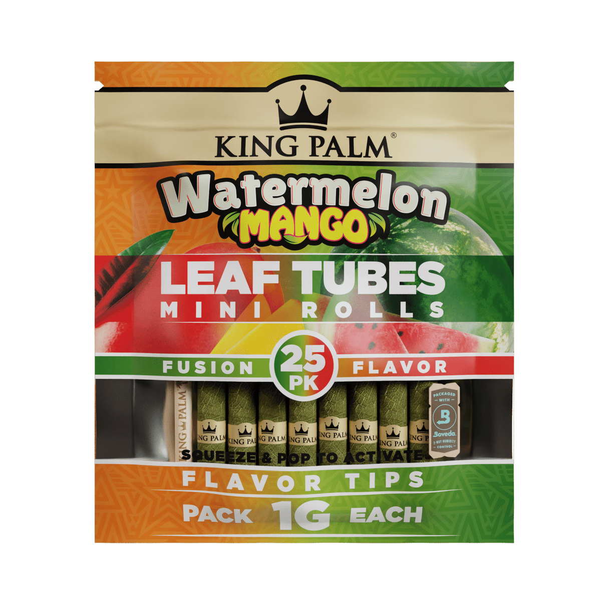 KING PALM -MINI LEAF TUBES 8/25PK